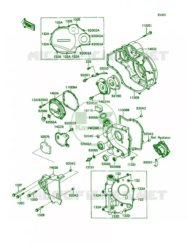 Engine Cover Kawasaki MOTOS 1100 1993 Ninja ZX-11  ZX1100-C4
