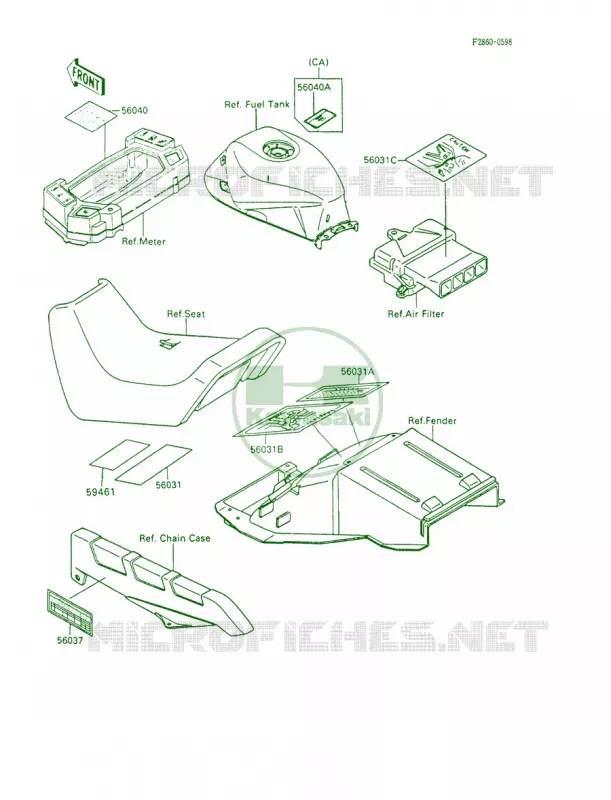 Labels Kawasaki MOTOS 600 1993 Ninja 600R  ZX600-C6