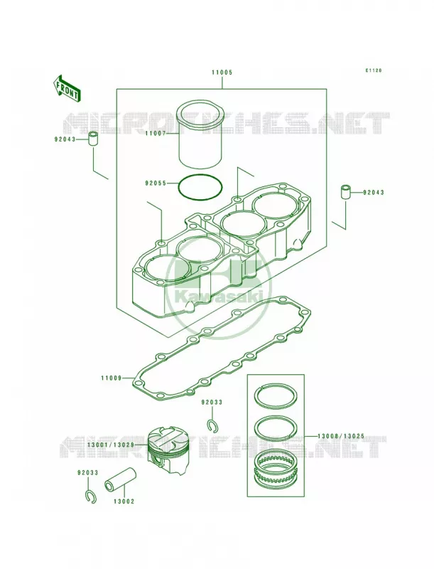 CylinderPiston Kawasaki MOTOS 600 1993 Ninja ZX-6  ZX600-D4