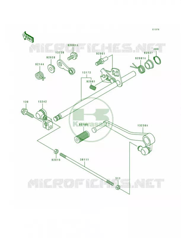 Gear Change Mechanism Kawasaki MOTOS 600 1993 Ninja ZX-6  ZX600-D4