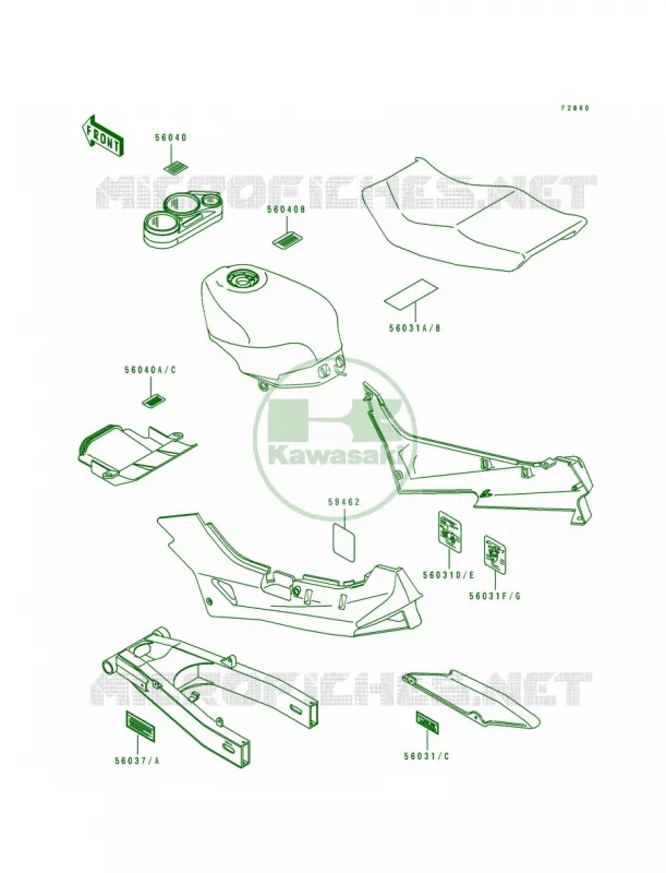 Label Kawasaki MOTOS 600 1993 Ninja ZX-6  ZX600-D4