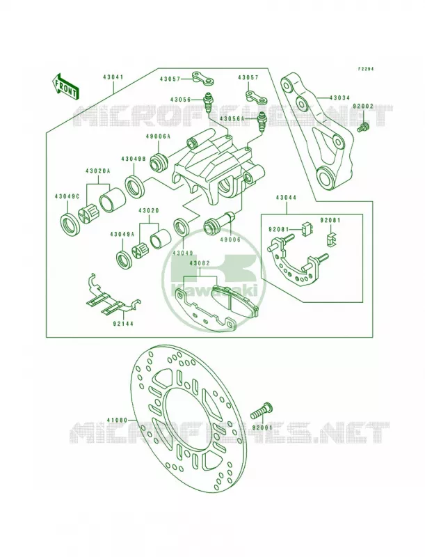 Rear Caliper Kawasaki MOTOS 600 1993 Ninja ZX-6  ZX600-D4