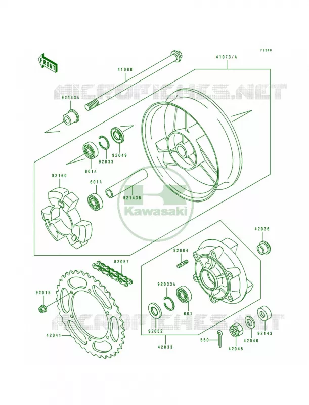 Rear Hub Kawasaki MOTOS 600 1993 Ninja ZX-6  ZX600-D4