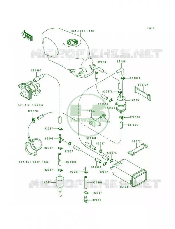 Fuel Evaporative System Kawasaki MOTOS 600 1993 Ninja ZX-6  ZX600-E1