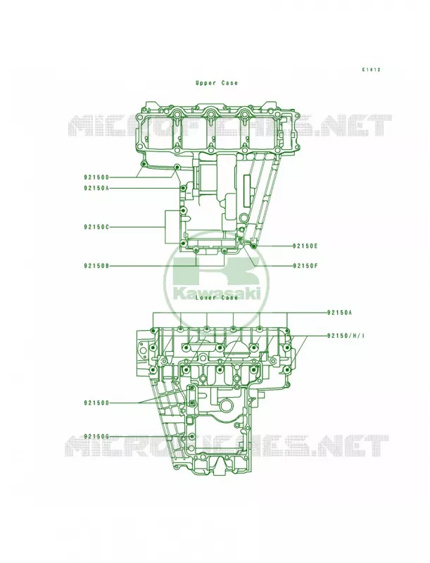 Crankcase Bolt Pattern Kawasaki MOTOS 750 1993 Ninja ZX-7  ZX750-L1