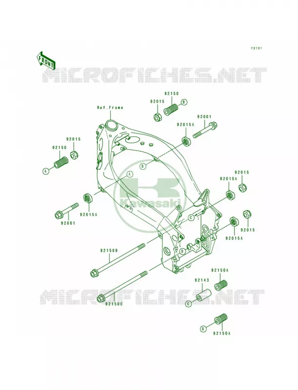 Frame Fittings Kawasaki MOTOS 750 1993 Ninja ZX-7R  ZX750-M1