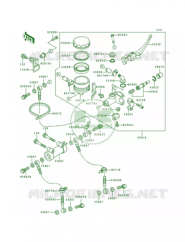 Front Master Cylinder Kawasaki MOTOS 750 1993 Ninja ZX-7R  ZX750-M1