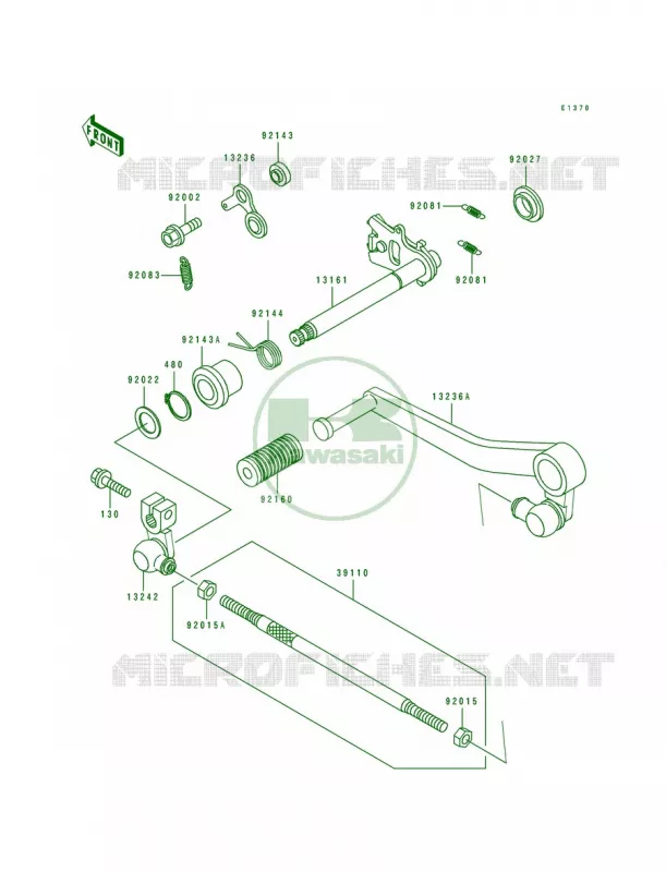 Gear Change Mechanism Kawasaki MOTOS 750 1993 Ninja ZX-7R  ZX750-M1