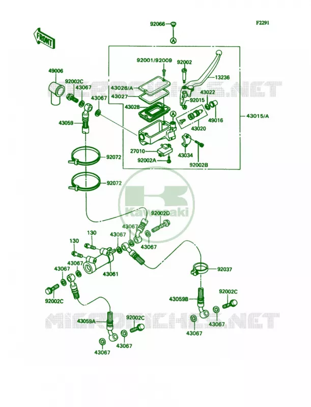 Front Master Cylinder Kawasaki MOTOS 1100 1992 Ninja ZX-11  ZX1100-C3