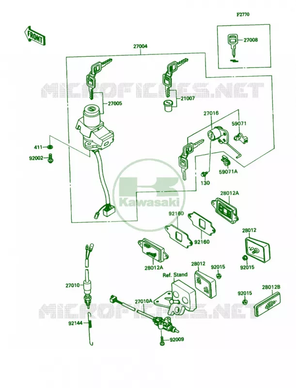 Ignition Switch Kawasaki MOTOS 1100 1992 Ninja ZX-11  ZX1100-C3