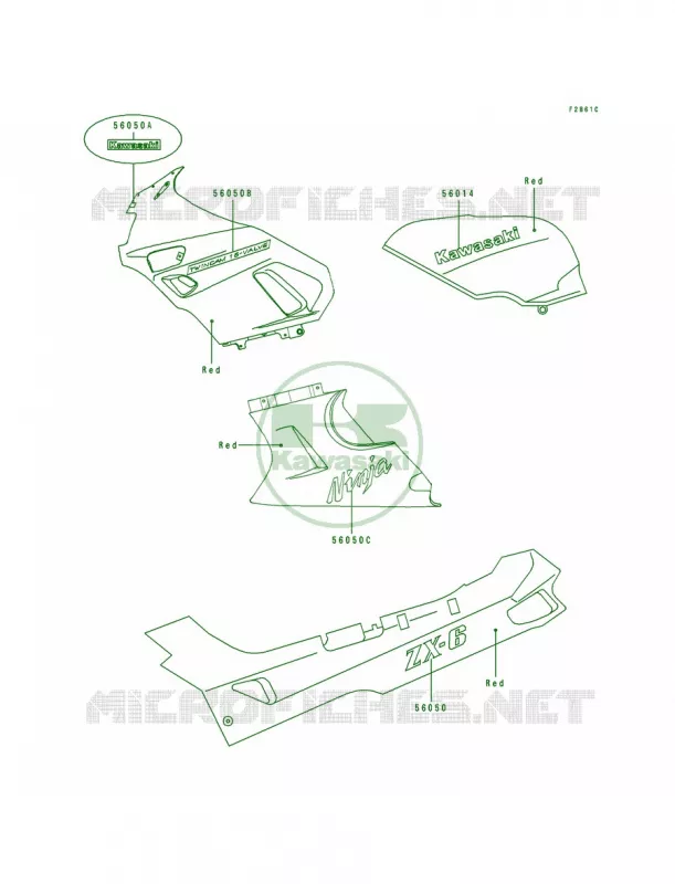 DecalRedZX600- D3 Kawasaki MOTOS 600 1992 Ninja ZX-6  ZX600-D3