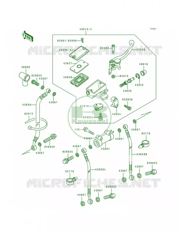 Front Master Cylinder Kawasaki MOTOS 600 1992 Ninja ZX-6  ZX600-D3