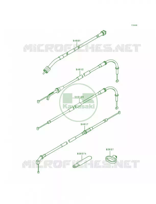 Cable Kawasaki MOTOS 750 1992 Ninja ZX-7R  ZX750-K2