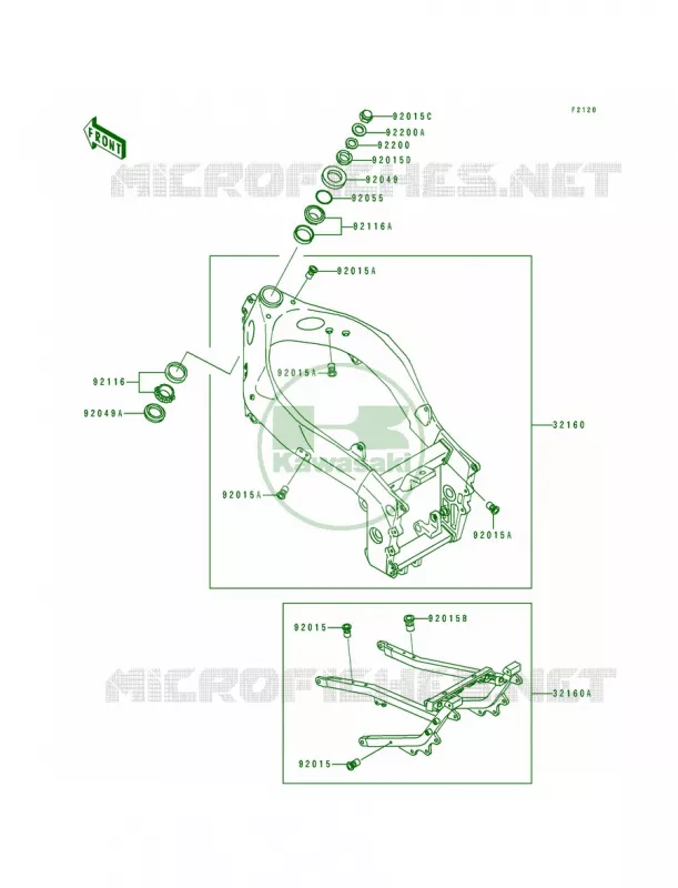 Frame Kawasaki MOTOS 750 1992 Ninja ZX-7R  ZX750-K2