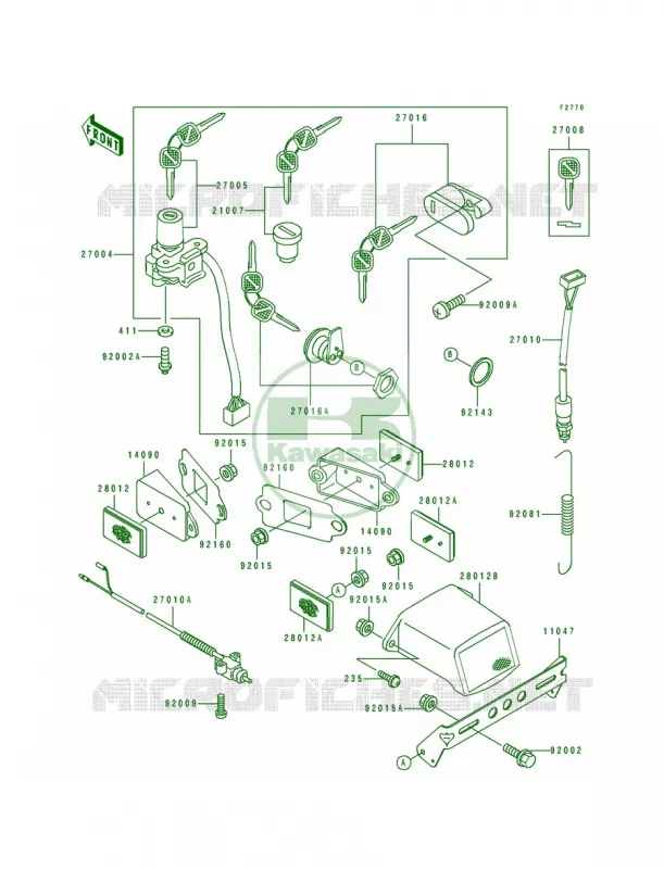 Ignition Switch Kawasaki MOTOS 750 1992 Ninja ZX-7R  ZX750-K2