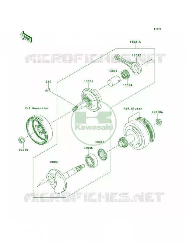 Crankshaft Kawasaki MOTOS 110 2013 KLX110  KLX110CDF