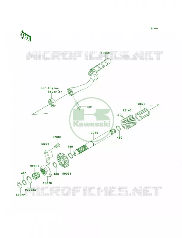 Kickstarter Mechanism Kawasaki MOTOS 110 2013 KLX110  KLX110CDF