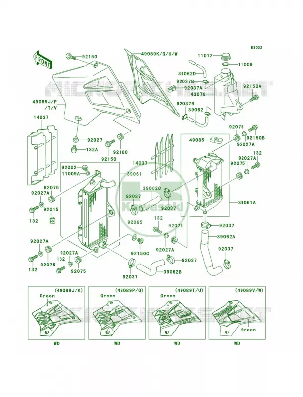 Radiator Kawasaki MOTOS 200 2001 KDX200  KDX200-H7