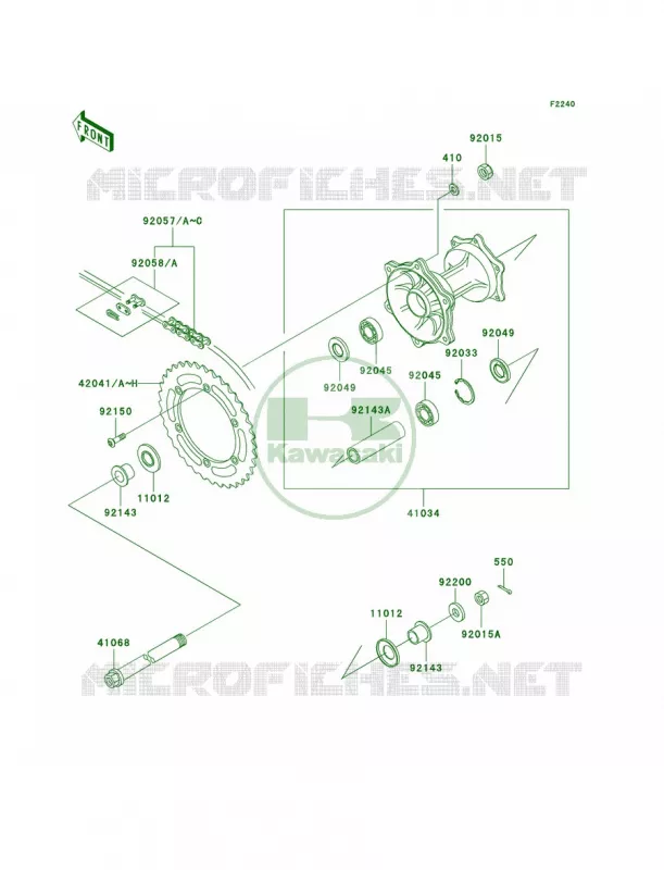 Rear Hub Kawasaki MOTOS 200 2001 KDX200  KDX200-H7