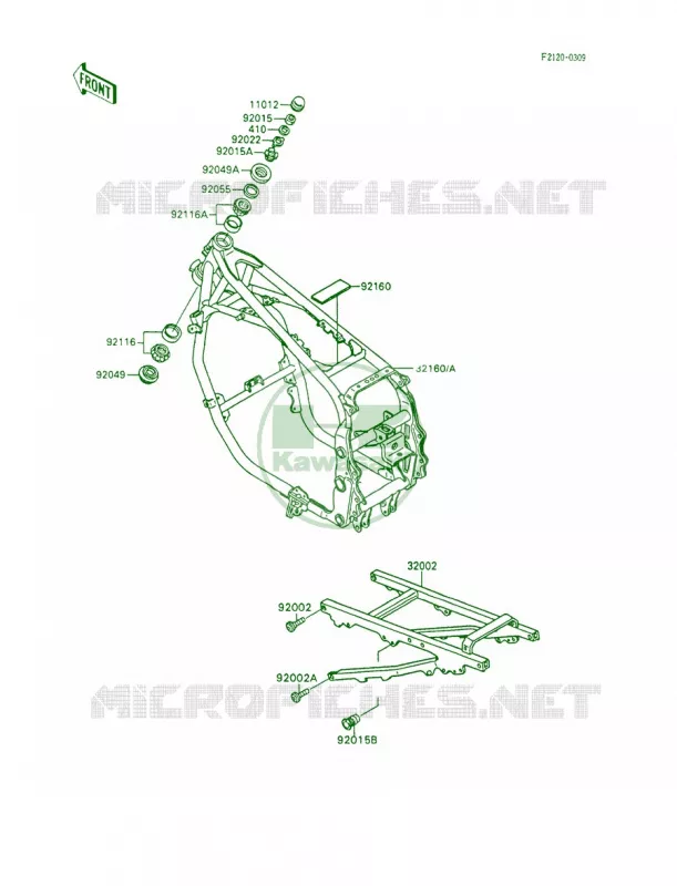 Frame Kawasaki MOTOS 600 1991 Ninja 600R  ZX600-C4