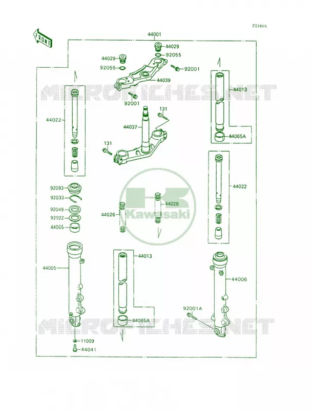 Front Fork Kawasaki MOTOS 600 1991 Ninja 600R  ZX600-C4
