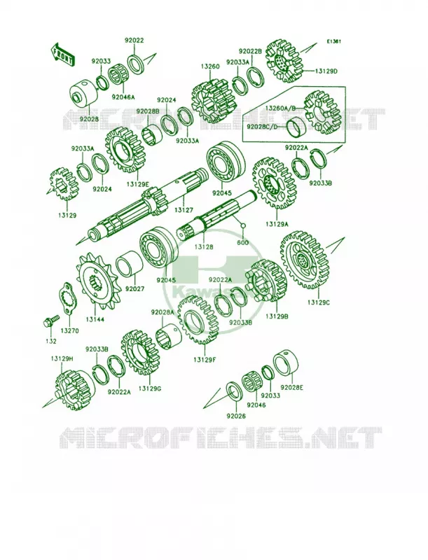 Transmission Kawasaki MOTOS 600 1991 Ninja 600R  ZX600-C4
