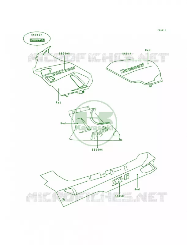 DecalRedZX600- D3 Kawasaki MOTOS 600 1991 Ninja ZX-6  ZX600-D2