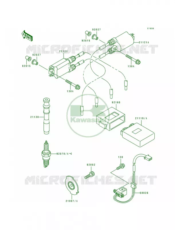 Ignition Coil Kawasaki MOTOS 600 1991 Ninja ZX-6  ZX600-D2