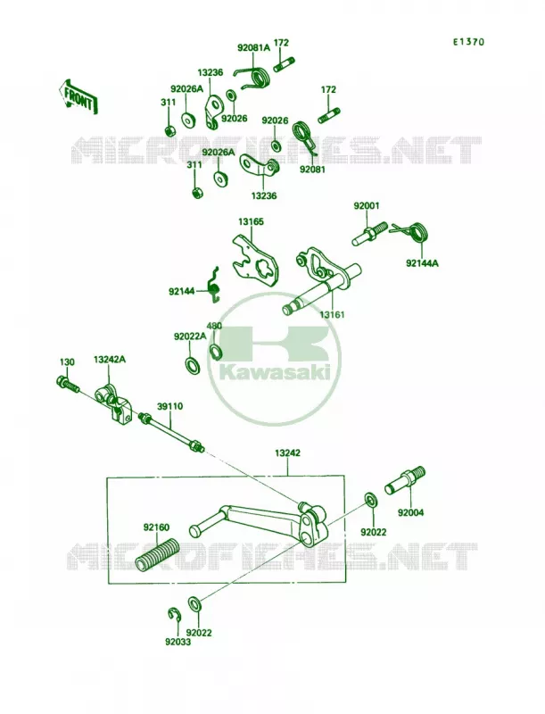 Gear Change Mechanism Kawasaki MOTOS 1000 1990 Ninja ZX-10  ZX1000-B3