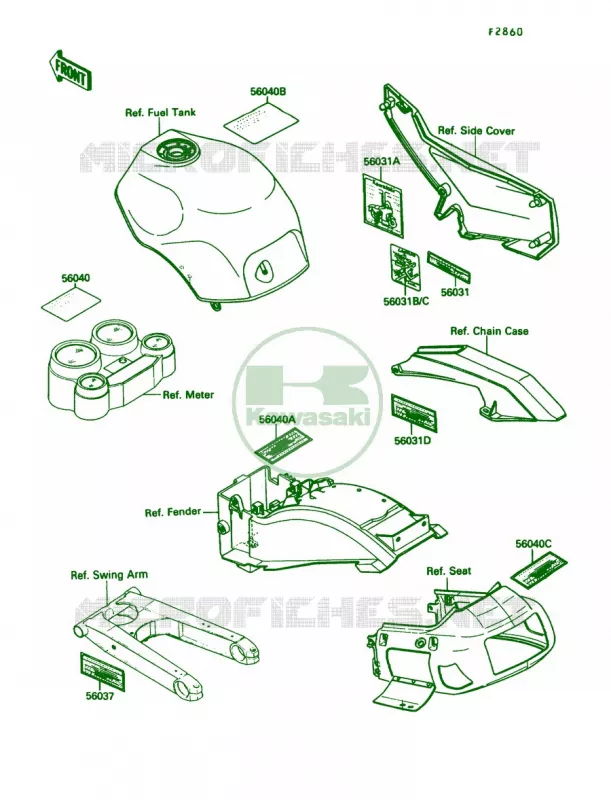 Labels Kawasaki MOTOS 1000 1990 Ninja ZX-10  ZX1000-B3