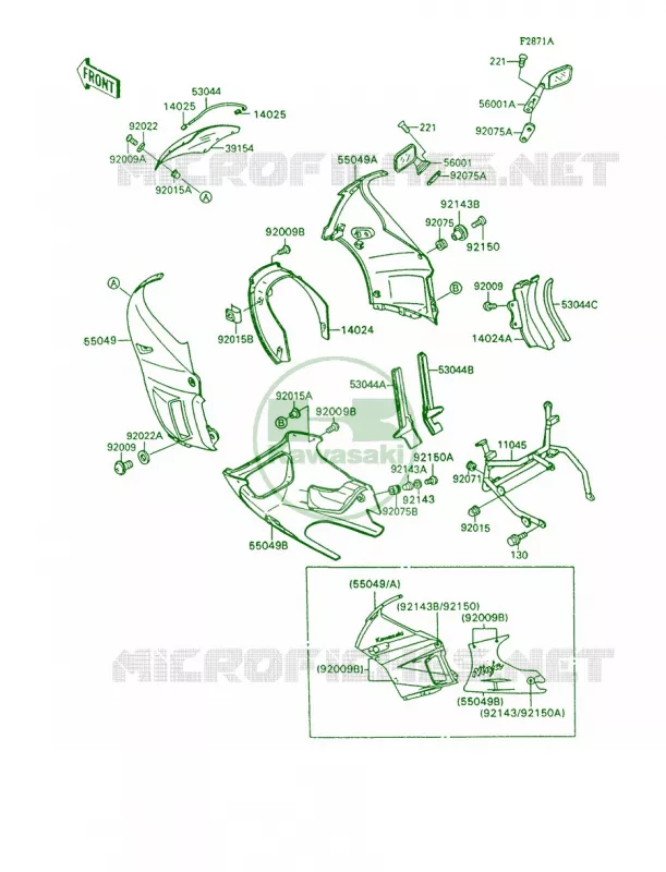 Cowling Kawasaki MOTOS 600 1990 Ninja 600R  ZX600-C3