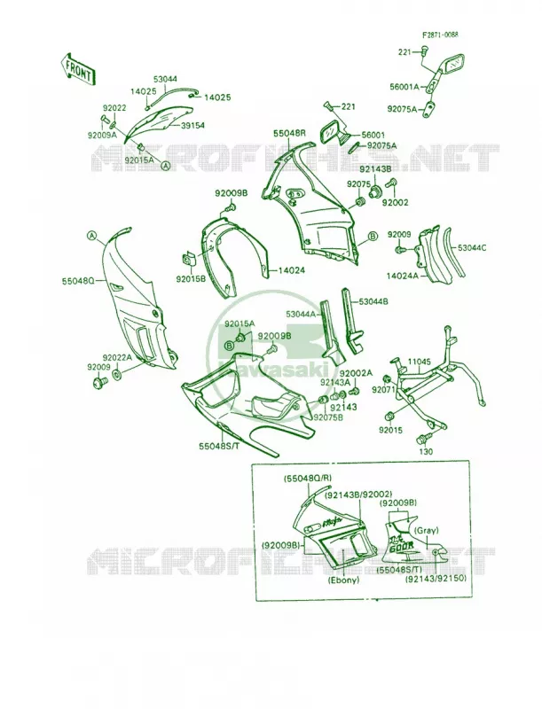Cowling Kawasaki MOTOS 600 1990 Ninja 600R  ZX600-C3