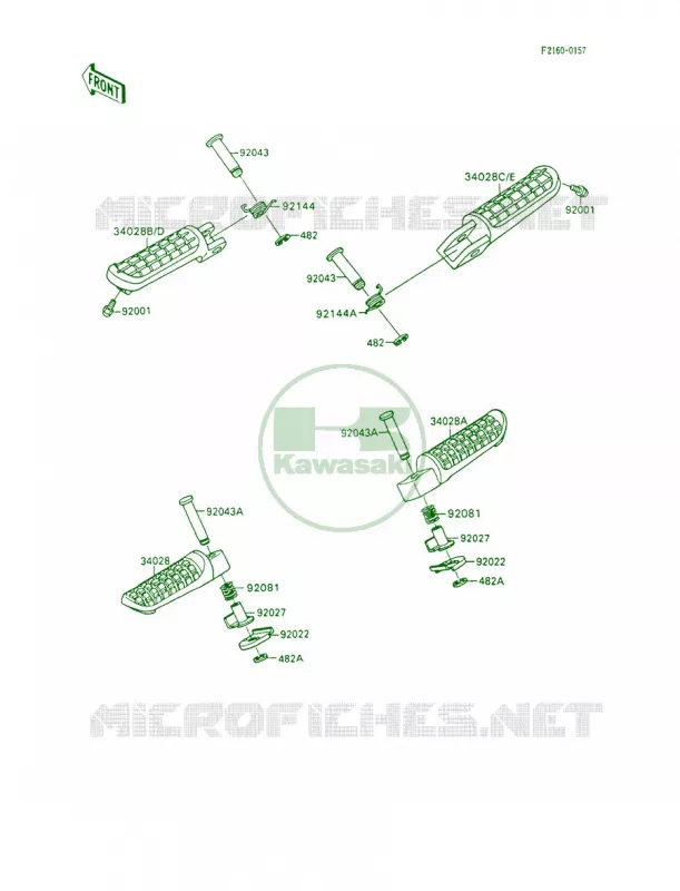Footrests Kawasaki MOTOS 600 1990 Ninja 600R  ZX600-C3