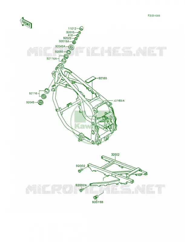 Frame Kawasaki MOTOS 600 1990 Ninja 600R  ZX600-C3