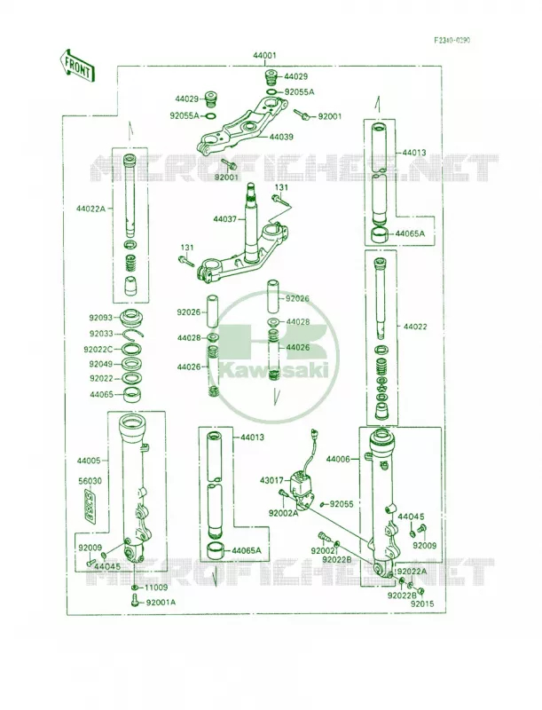 Front Fork Kawasaki MOTOS 600 1990 Ninja 600R  ZX600-C3