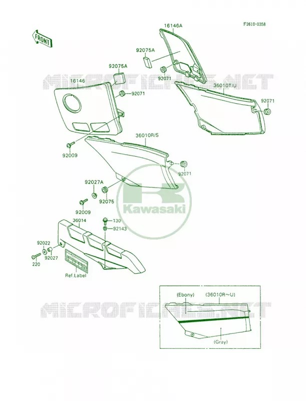 Side CoversChain Cover Kawasaki MOTOS 600 1990 Ninja 600R  ZX600-C3