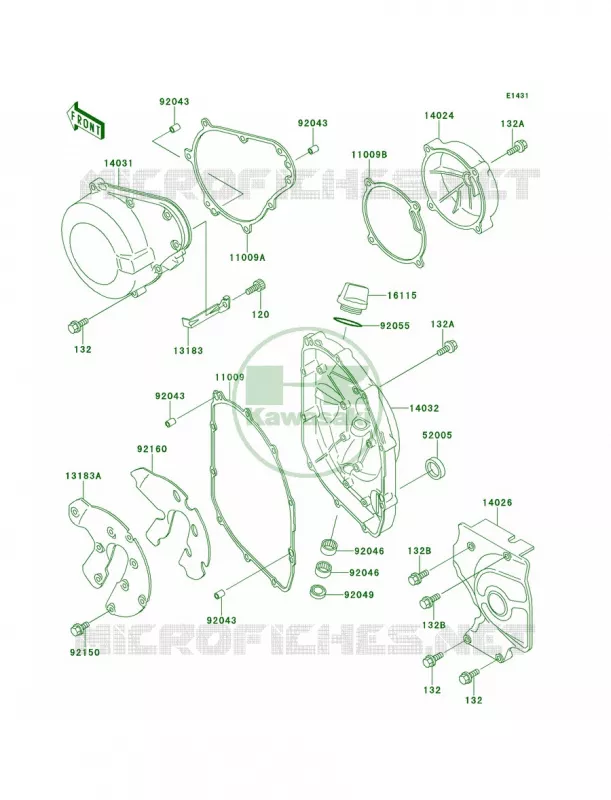 Engine Cover Kawasaki MOTOS 600 1990 Ninja ZX-6  ZX600-D1