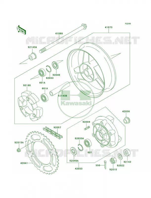 Rear Hub Kawasaki MOTOS 600 1990 Ninja ZX-6  ZX600-D1