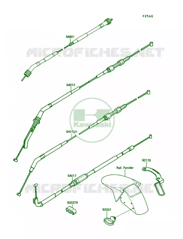 Cables Kawasaki MOTOS 750 1990 Ninja 750R  ZX750-F4