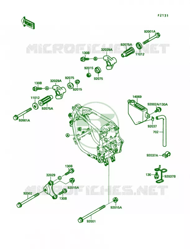 Frame Fittings Kawasaki MOTOS 750 1990 Ninja 750R  ZX750-F4