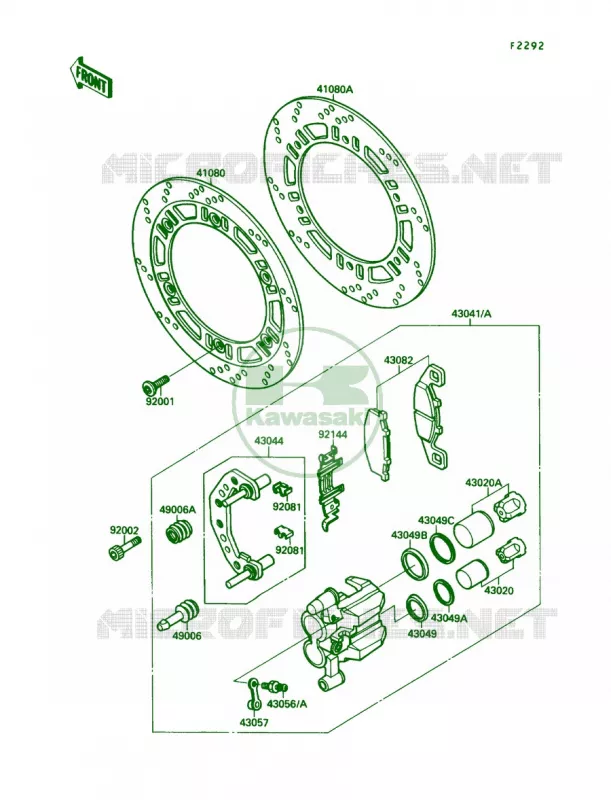 Front Brake Kawasaki MOTOS 750 1990 Ninja 750R  ZX750-F4