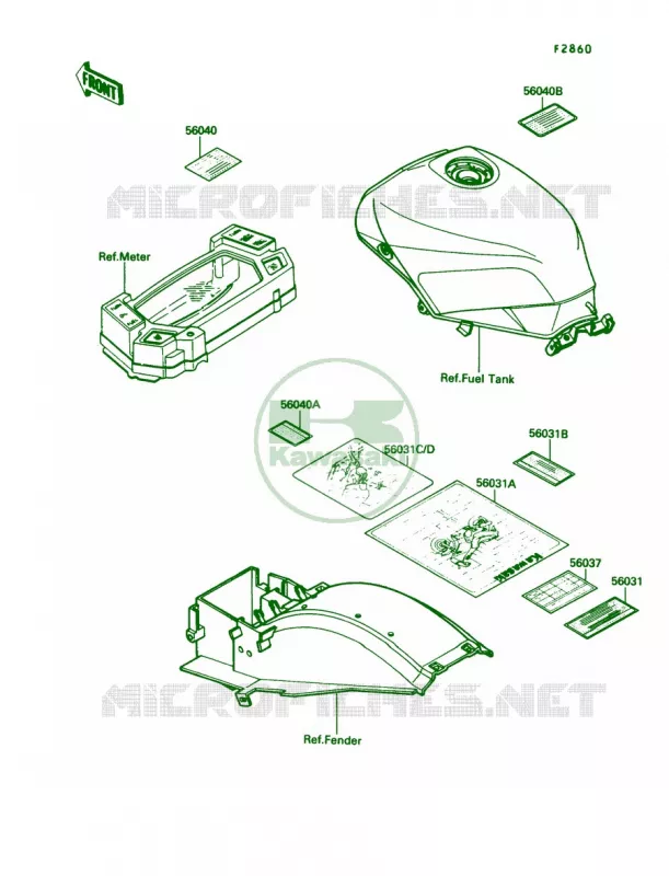 Labels Kawasaki MOTOS 750 1990 Ninja 750R  ZX750-F4