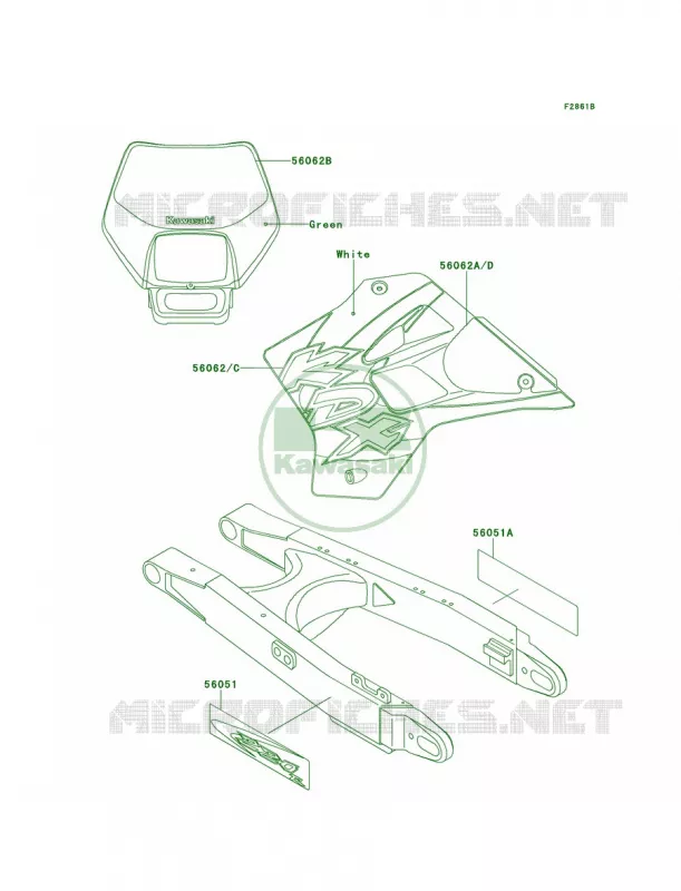 DecalsKDX220-A6 Kawasaki MOTOS 220 2001 KDX220R  KDX220-A8