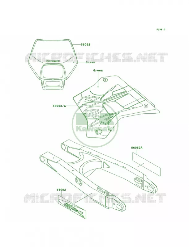 DecalsKDX220-A8 Kawasaki MOTOS 220 2001 KDX220R  KDX220-A8