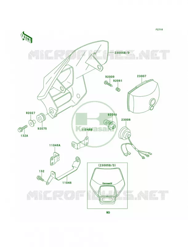 Headlights Kawasaki MOTOS 220 2001 KDX220R  KDX220-A8