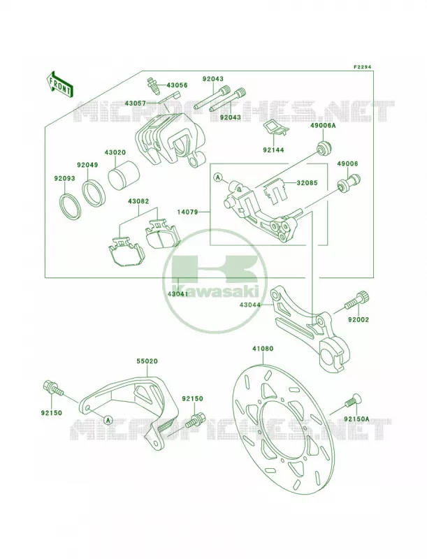 Rear Brake Kawasaki MOTOS 220 2001 KDX220R  KDX220-A8