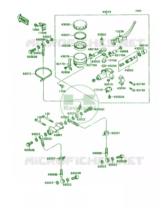 Front Master Cylinder Kawasaki MOTOS 750 1990 Ninja ZX-7  ZX750-H2