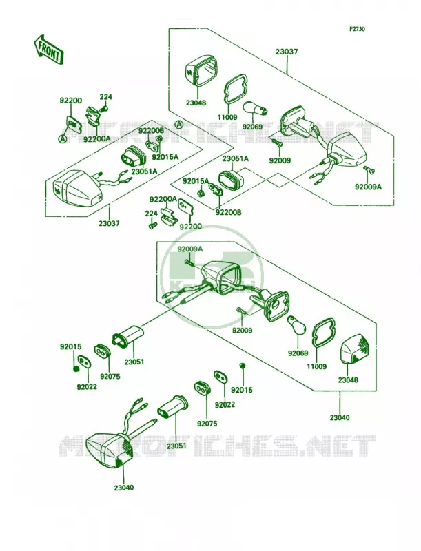 Turn Signals Kawasaki MOTOS 750 1990 Ninja ZX-7  ZX750-H2