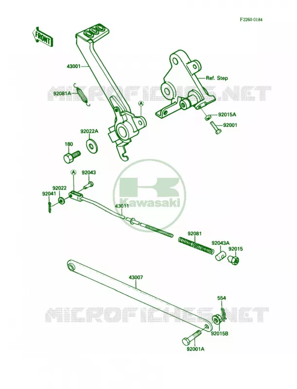 Brake PedalTorque Link Kawasaki MOTOS 500 1989 EX500  EX500-A3