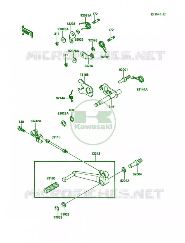 Gear Change Mechanism Kawasaki MOTOS 1000 1989 Ninja ZX-10  ZX1000-B2